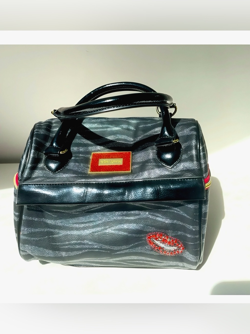 Betsy Johnson Zebra Print Bling Lunchbox
